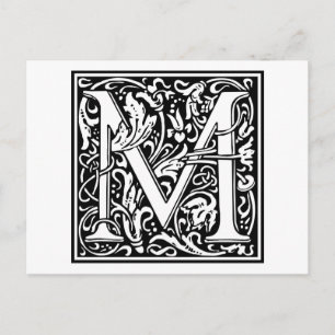 William Morris Alphabet “M” Postcard
