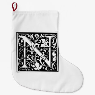 William Morris Alphabet “N” Large Christmas Stocking