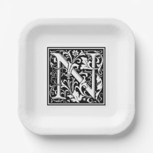 William Morris Alphabet “N” Paper Plates