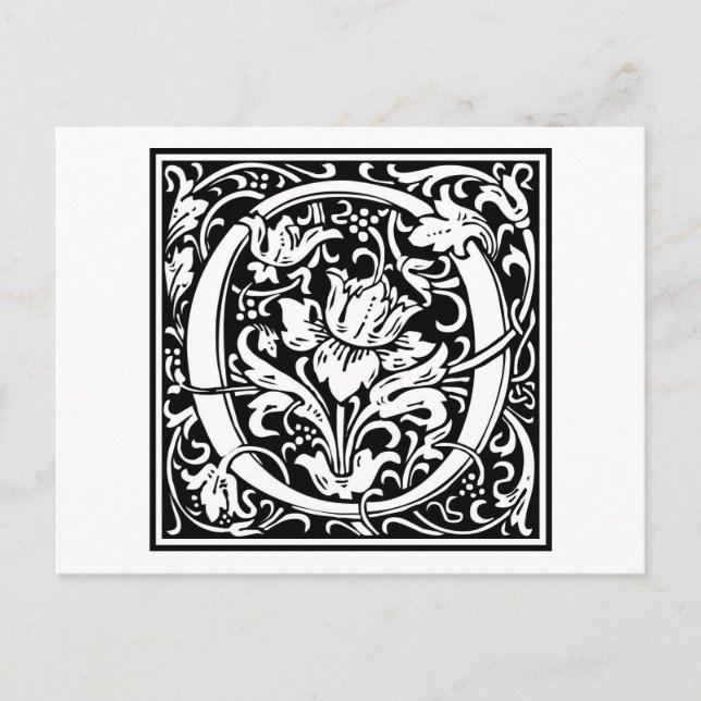 William Morris Alphabet “O” Postcard (Front)