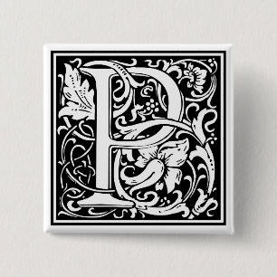 William Morris Alphabet “P” 15 Cm Square Badge