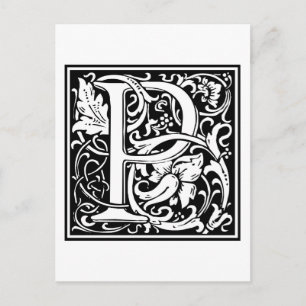 William Morris Alphabet “P” Postcard