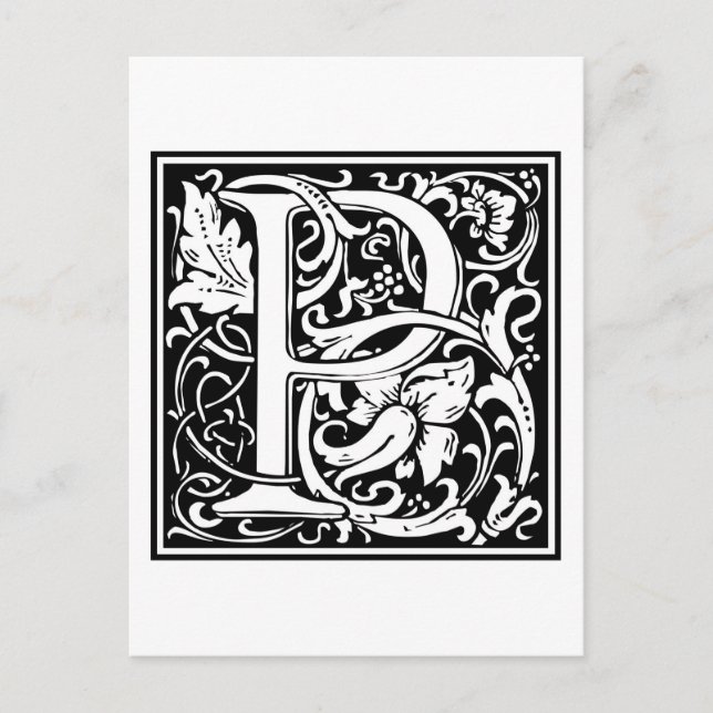 William Morris Alphabet “P” Postcard (Front)