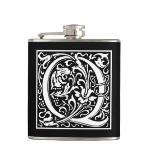 William Morris Alphabet “Q” Hip Flask