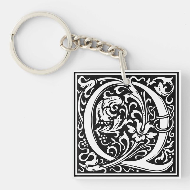 William Morris Alphabet “Q” Key Ring (Front)