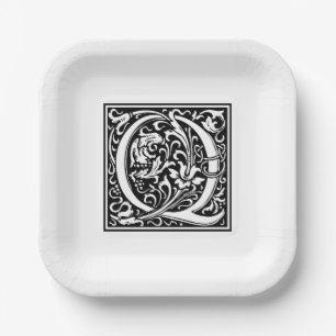 William Morris Alphabet “Q” Paper Plates
