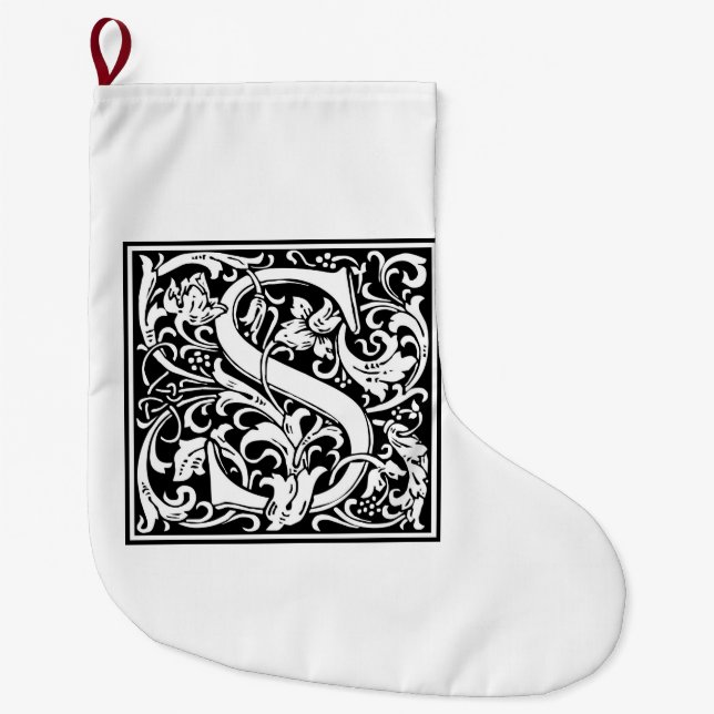 William Morris Alphabet “S” Large Christmas Stocking (Front)