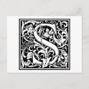 William Morris Alphabet “S” Postcard
