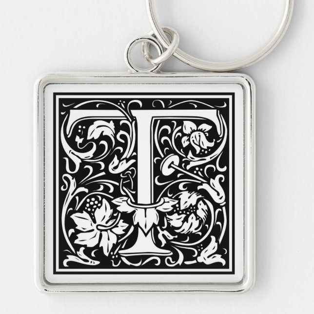 William Morris Alphabet “T” Key Ring (Front)