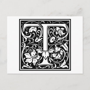 William Morris Alphabet “T” Postcard