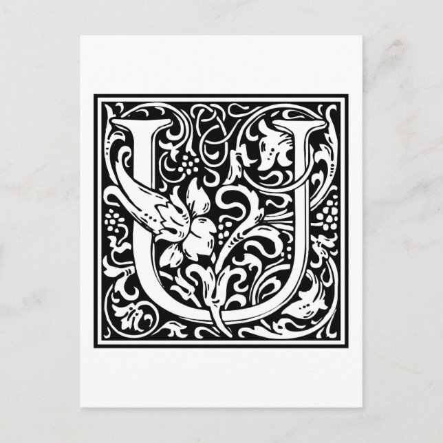 William Morris Alphabet “U” Postcard (Front)