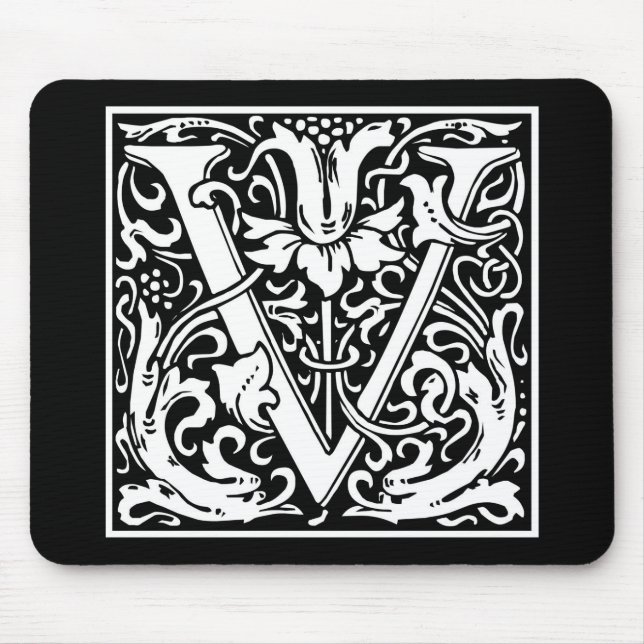 William Morris Alphabet “V” Mouse Mat (Front)