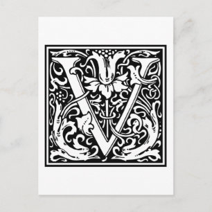 William Morris Alphabet “V” Postcard