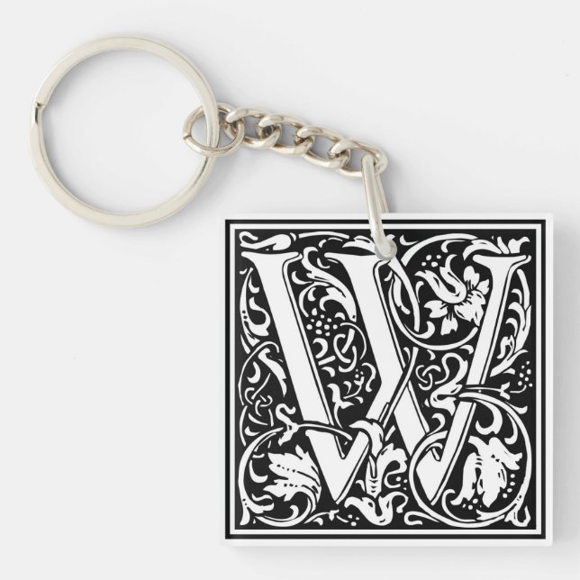 William Morris Alphabet “W” Key Ring (Front)