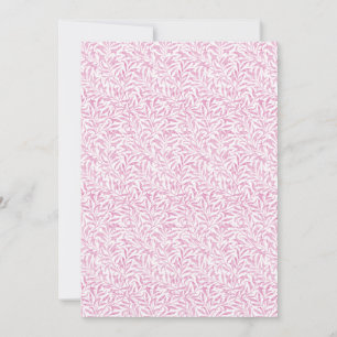 William Morris Alphabet Willow Bough Pink Thank You Card