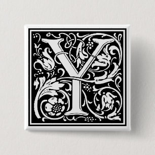 William Morris Alphabet “Y” 15 Cm Square Badge