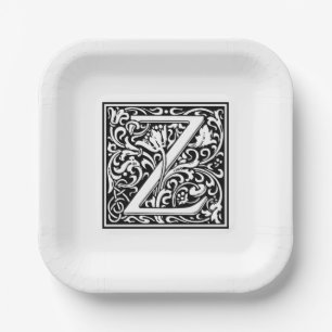 William Morris Alphabet “Z” Paper Plate