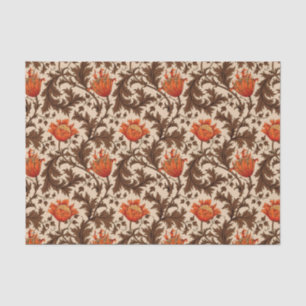 William Morris Anemone, Beige, Brown and Rust Tissue Paper