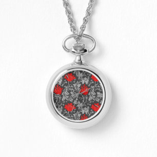 William Morris Anemone, Grey / Grey and Red Watch