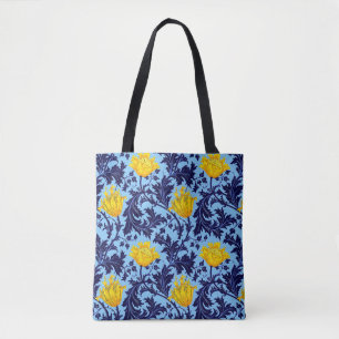 William Morris Anemone, Navy and Mustard Yellow Tote Bag