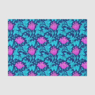 William Morris Anemone, Navy, Turquoise & Magenta Tissue Paper