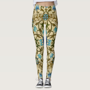 William Morris Antique 1873 Vine & Floral Pattern Leggings