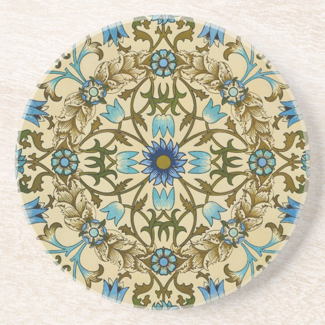 William Morris- Antique 1873 Vine & Flower Pattern Coaster (Front)