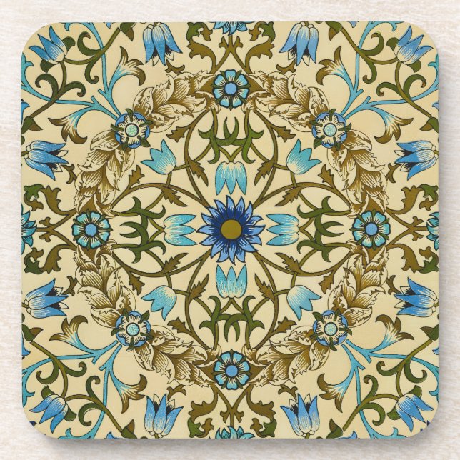 William Morris- Antique 1873 Vine & Flower Pattern Coaster (Front)