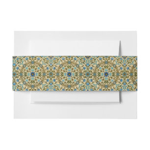 William Morris- Antique 1873 Vine & Flower Pattern Invitation Belly Band