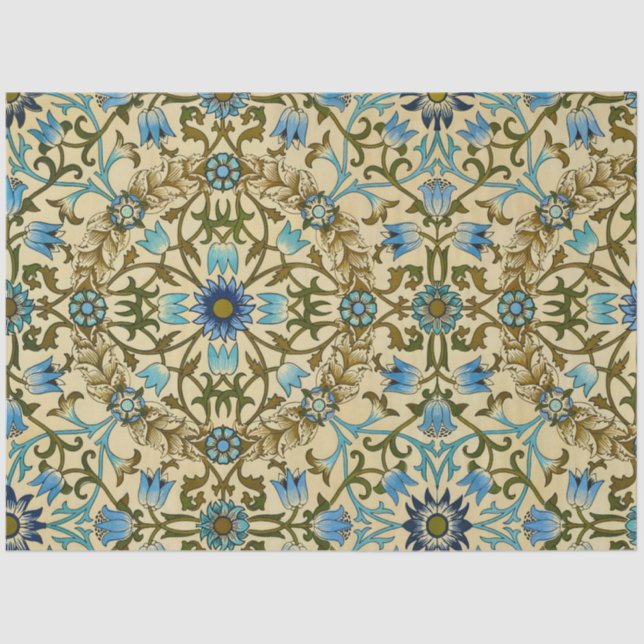 William Morris- Antique 1873 Vine & Flower Pattern Tissue Paper (Front)