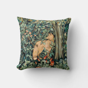 William Morris Antique Fox Forest Tapestry Art Cushion