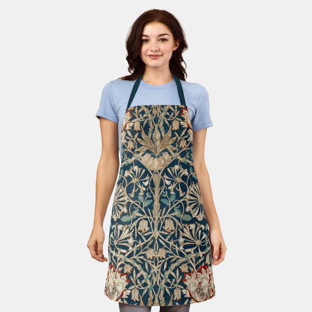 William Morris Antique Honeysuckle Floral Apron (Worn)