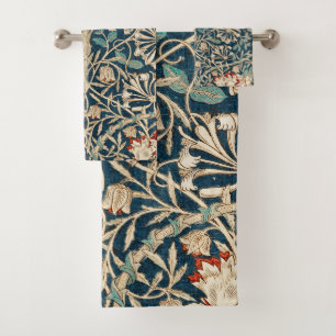 William Morris Antique Honeysuckle Floral Bath Towel Set