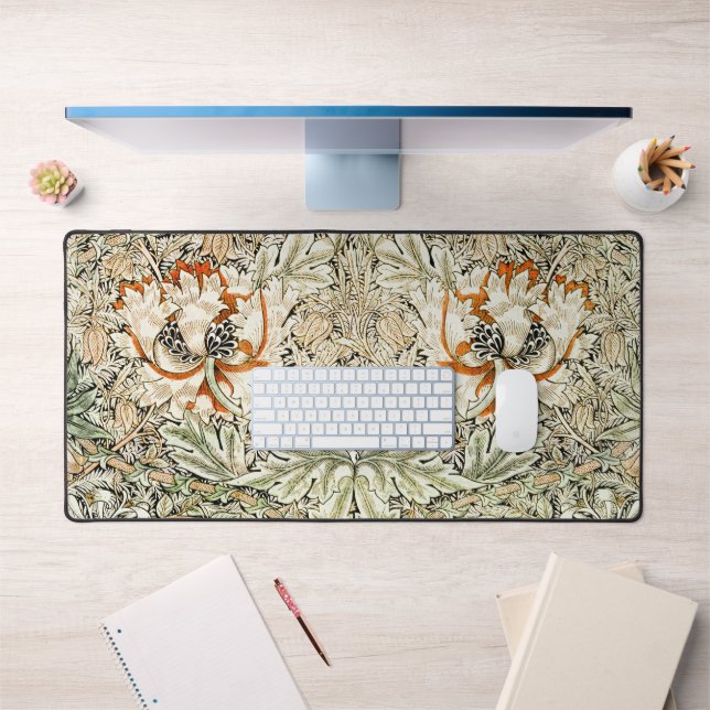 William Morris Antique Honeysuckle Floral Classic Desk Mat (Office 1)