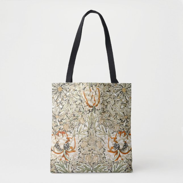 William Morris Antique Honeysuckle Floral Classic Tote Bag (Front)