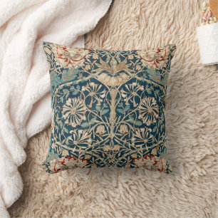William Morris Antique Honeysuckle Floral Cushion