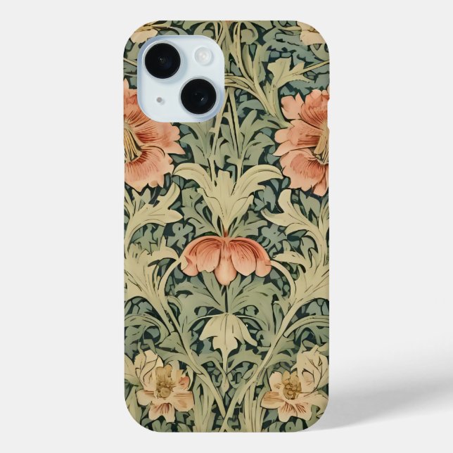 William Morris Antique Honeysuckle Floral Pattern Case-Mate iPhone Case (Back)