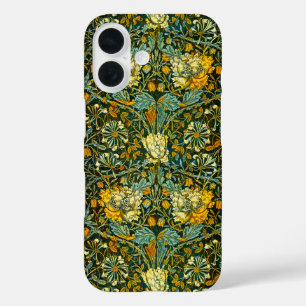 William Morris Antique Honeysuckle Floral Pattern iPhone 16 Case