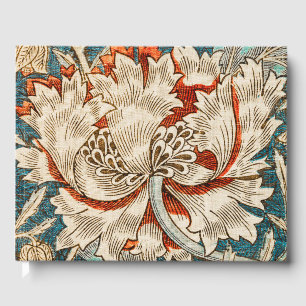 William Morris Antique Honeysuckle Floral Pattern Guest Book