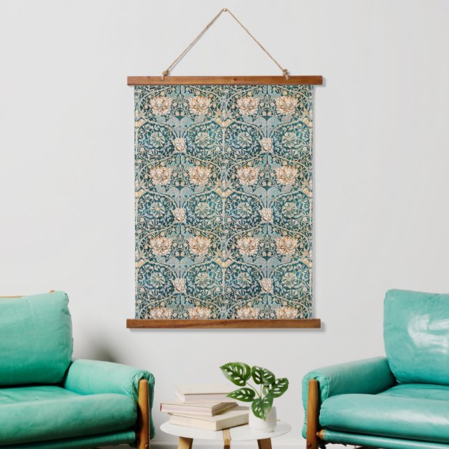William Morris Antique Honeysuckle Floral Pattern Hanging Tapestry (Living Room)
