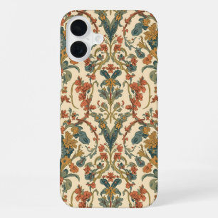 William Morris Antique Honeysuckle Floral Pattern iPhone 16 Plus Case