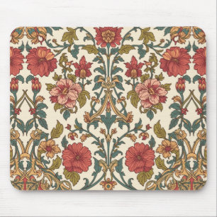 William Morris Antique Honeysuckle Floral Pattern Mouse Mat