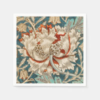 William Morris Antique Honeysuckle Floral Pattern