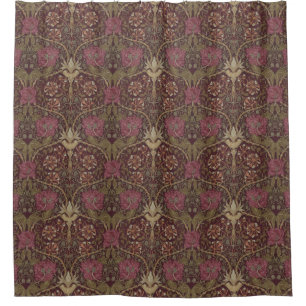 William Morris Antique Honeysuckle Floral Pattern Shower Curtain