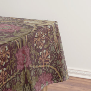 William Morris Antique Honeysuckle Floral Pattern Tablecloth