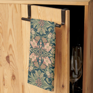 William Morris Antique Honeysuckle Floral Pattern Tea Towel