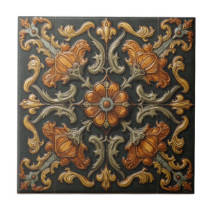 William Morris Antique Honeysuckle Floral Pattern Tile