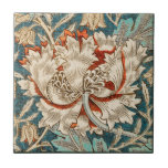 William Morris Antique Honeysuckle Floral Pattern Tile<br><div class="desc">This is a digitally enhanced print derived from an antique 1900 Honeysuckle floral textile pattern designed by William Morris. William Morris's "Honeysuckle" is a classic example of his expertise in creating beautiful, nature-inspired designs. This intricate textile pattern is based on the honeysuckle plant, which Morris was particularly fond of, using...</div>