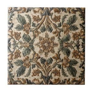 William Morris Antique Honeysuckle Floral Pattern Tile