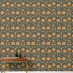 William Morris Antique Honeysuckle Floral Pattern Wallpaper